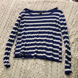 Forever 21 Blue and White Striped Long Sleeve